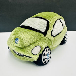 Vintage VW Volkswagen Bug Beetle Plush Car Green Drivers Wanted Gear 9”
